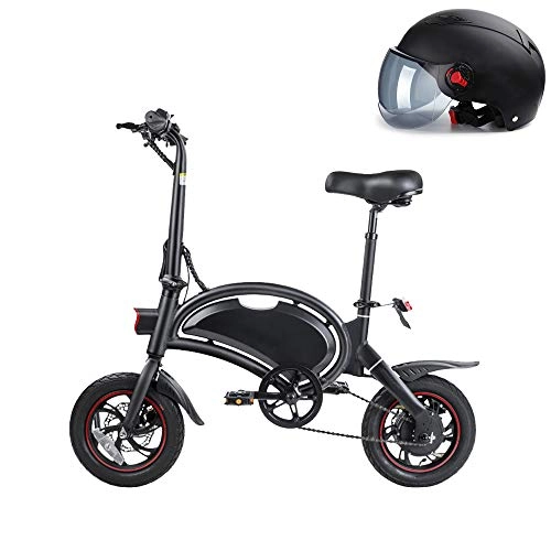 Electric Bike : Pc-Glq Folding Electric City Bike, Up To 25 Km / H, Adjustable Speed Bike, 14 Inch Wheels, 36V / 10.4Ah Lithium Battery, Unisex Adult, Parent-Child Electric Bicycle, Black