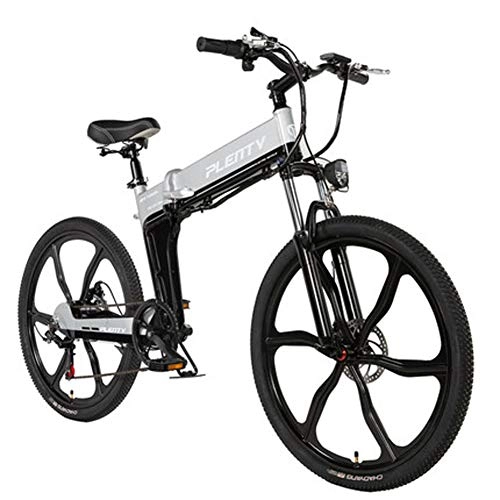 Electric Bike : Pc-Hxl Electric Bicycle 26 Inch Mountain Bike Aluminum Alloy Frame 12.8ah 350w City Bicycle Lithium Battery Adult Foldable Compact Ebike for Commuting Folding Bike, 24inch