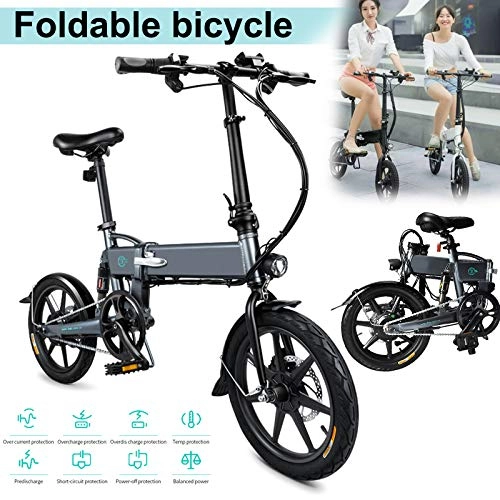 Electric Bike : PerGrate 2019 Bike, 1 Pcs Electric Folding Bike Foldable Bicycle Adjustable Height Portable for Cycling