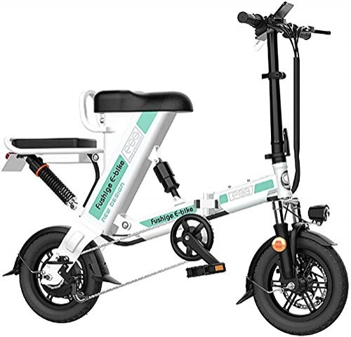 Electric Bike : PIAOLING Lightweight Electric Bike Foldable, 12 Inch Tires, Motor 240W, 36V 8-20Ah Removable Lithium Battery, Portable Folding Bicycle, 3 Work Modes Inventory clearance (Color : White, Size : 12.5AH)
