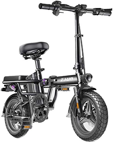 Electric Bike : PIAOLING Lightweight Folding Electric Bike for Adults, Commute Ebike with 400W Motor And USB Charging Electric, City Bicycle Max Speed 25 Km / H Inventory clearance (Color : Black, Size : 70KM)