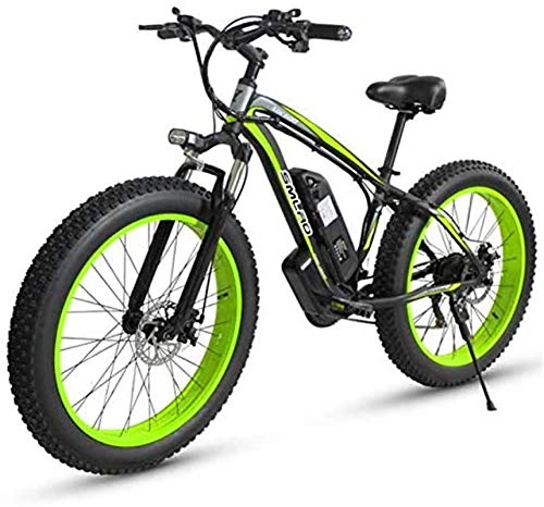 Electric Bike : PIAOLING Profession Alloy Frame 27-Speed Electric Mountain Bike, Fast Speed 26" Electric Bicycle for Outdoor Cycling Travel Work Out Inventory clearance (Color : Black green, Size : 36V10AH)