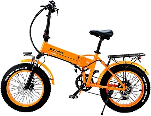 Electric Bike : PIAOLING Profession Beach Snow Folding Electric Bicycle 20 Inch Fat Tire 48V500W Motor 12.8AH Lithium Battery, Adult Off-Road Mountain Bike Inventory clearance