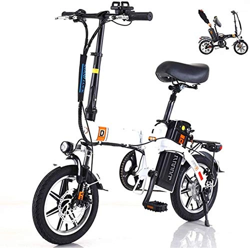 Electric Bike : PIAOLING Profession Mini 14" Electric Bicycle for Adults, Commute Ebike with 240W Motor with 48V 10-20Ah Lithium-Ion Battery LED Three-Speed Smart Meter Button Inventory clearance (Color : 15AH)