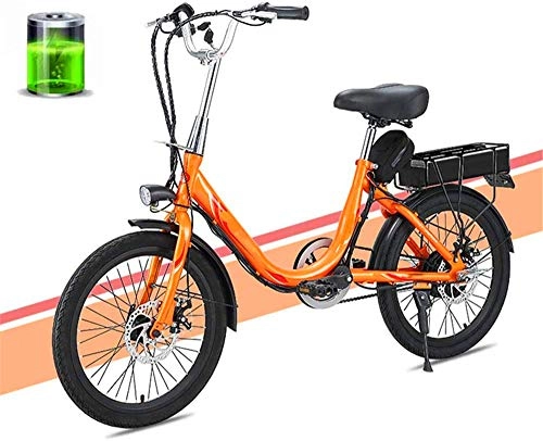 Electric Bike : PIAOLING Profession Women Electric Bikes, 20 Inch Mini Electric Bike 7 Speed Transmission Gears 48V 8 / 10Ah Battery Commute Ebike with Rear Seat Dual Disc Brakes Inventory clearance