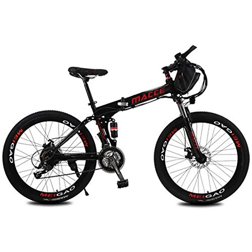 Electric Bike : PLAYH Folding Electric Mountain Bike, 26 Inch 36V / 12Ah E-Bike 3 Modes Resistance 40-50KM Cycle Bike With Removable Lithium Ion Bag