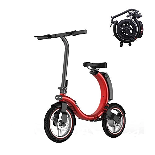 Electric Bike : Poooooi C-Fold 14 Inches Electric Bike Electric Bicycle Bicycle Removable Lithium Battery, Red