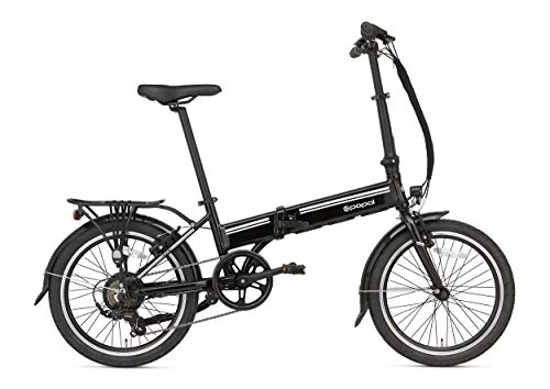 Electric Bike : POPAL E-Folt 2.0 20 Inch 20 cm Unisex 6SP Rim Brakes Black
