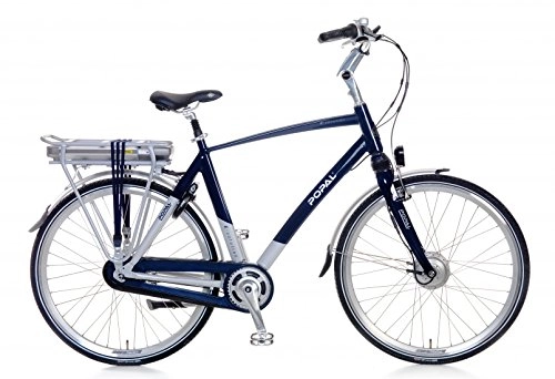 Electric Bike : POPAL E-Volution 2.0 28 Inch 57 cm Men 7SP Roller brakes Blue