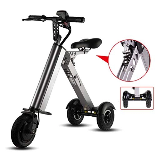 Electric Bike : Portable Foldable Electric Bike, K-shaped Chargeable Lithium Battery Bicycle, with 3-speed Shift, Electromagnetic and Front Wheel Brake for Safety