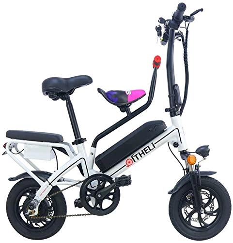 Electric Bike : Power Wheelchair Electric Bike, Lightweight Compact Travel Folding City Commuter 350W Motor 14Inch Mini Pedal Assist E-Bike with 48V Removable Lithium Battery for Unisex Adults Comfortable and Safe Tr