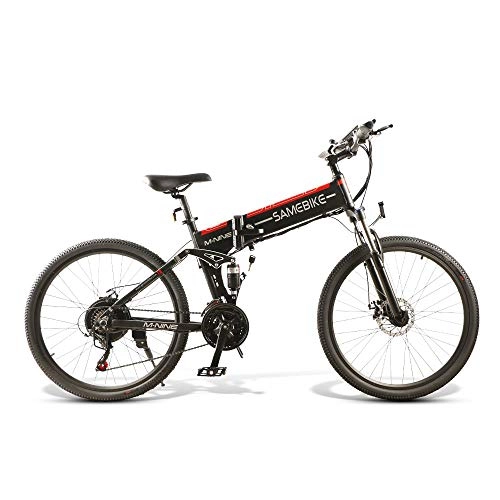 Electric Bike : Pre-orderSamebike L026 Spoke rim Electric Bike 48V 10AH 500W 26"Aluminum alloy suspension mountain frame(Matte black)