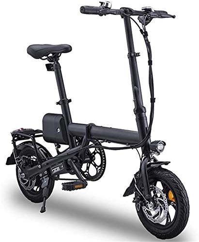 Electric Bike : Profession 12" Folding Electric Bike Adults, Folding E-Bike Lightweight with 350W / 36V Battery Max Speed 25Km / H for Adults & Teenagers & Commuters Compete, Maximum Load Is 100Kg, Black Inventory cleara