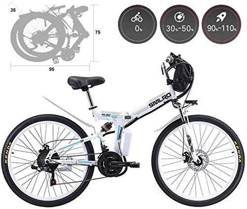 Electric Bike : Profession 26'' Electric Mountain Bike Adult Folding Comfort Electric Bicycles 21 Speed Gear And Three Working Modes, Hybrid Recumbent / Road Bikes, Aluminium Alloy, Disc Brake Inventory clearance