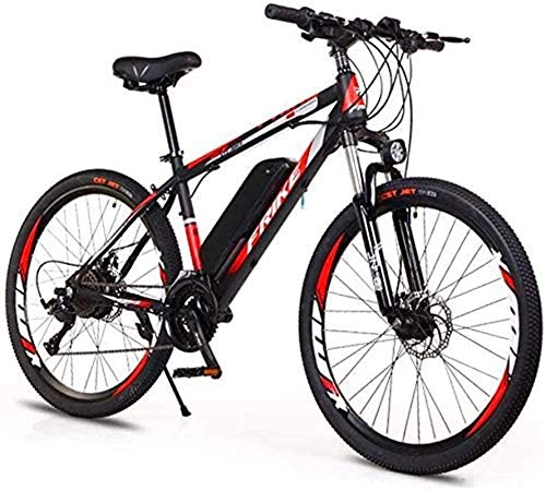 Electric Bike : Profession 26'' Electric Mountain Bike, Adult Variable Speed Off-Road Power Bicycle (36V8A / 10A) for Adults City Commuting Outdoor Cycling Inventory clearance ( Color : Black red , Size : 36V10A )