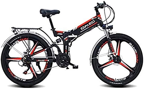 Electric Bike : Profession 48V10ah Electric Mountain Bikes for Adults, Foldable MTB Ebikes for Men Women Ladies, with Removable Large Capacity Lithium-Ion Battery Inventory clearance ( Color : Red , Size : 26 inches )