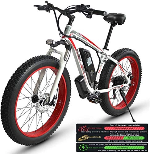 Electric Bike : Profession Electric Mountain Bike for Adults, Electric Bike Three Working Modes, 26" Fat Tire MTB 21 Speed Gear Commute / Offroad Electric Bicycle for Men Women Inventory clearance ( Color : Red )