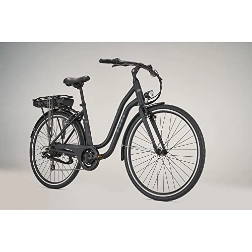 Electric Bike : Pure Free City Electric Hybrid Bike Low Step 28 Mile Range Dutch Style Ebike LCD Display, Shimano 7 Speed Gears For Easy Hill Climbing