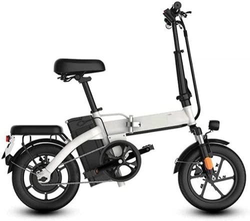 Electric Bike : QBAMTX 14 Inch Folding Electric Bike for Adults, Super Lightweight City Commute E-Bike with 350W Motor, Ebikes Bicycles with 48V Removable Charging Lithium Battery Max Speed 25km / h