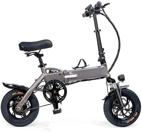 Electric Bike : QBAMTX Folding Electric Bike for Adults with 48V 250W 8Ah Lithium-Ion Battery, 12 Inches E Bike for City Commuting Outdoor Cycling Travel Work Out