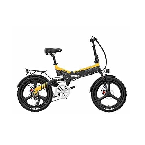 Electric Bike : QDCFY Lankeleisi G650 Folding City Electric Bike (yellow)