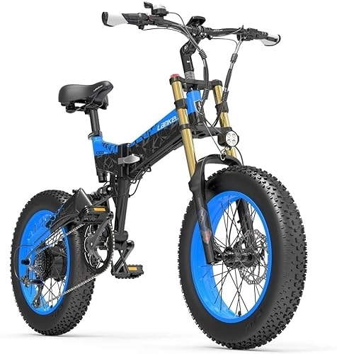Electric Bike : QDCFY X3000plus-UP 20 Inch 4.0 Fat Tire Snow Bike (blue)