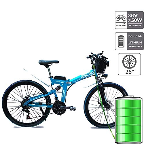 Electric Bike : QDWRF Foldable E-bike, 36V 350W Electric Bikes, 8AH / 10AH / 15AH Lithium Battery Mountain Bike, Large Capacity Pedelec with Lithium Battery and Charger 36V 350W15AH