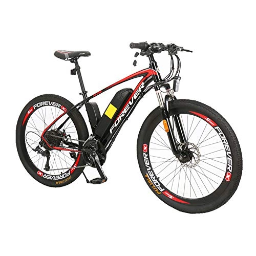Electric Bike : QININQ Electric Bike Adults, Electric Mountain Bike 26 in Power Assist Commuter Bicycle, 20mph Ebike with Removable 8ah Battery, Professional 21 Speed Gears Disc Brakes Aluminum Bike