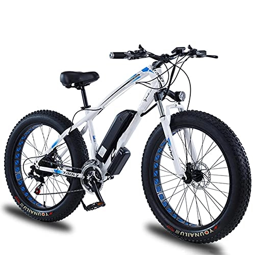 Electric Bike : QININQ Electric Bike for Adult 26 inch Fat Tire Ebikes 36V8A Lithium Battery Ebike 350W Mountain Snow Beach Electric Bicycle Dual Shock Absorbers 7 Speed