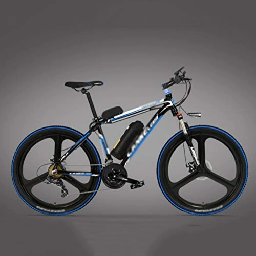 Electric Bike : Qinmo 26 Inch Mountain Bike, 21 Speed 48V Electric Bike, Power Assist Bicycle with LCD Display，Lockable Suspension Fork Mens Mountain Bike (Color : C)
