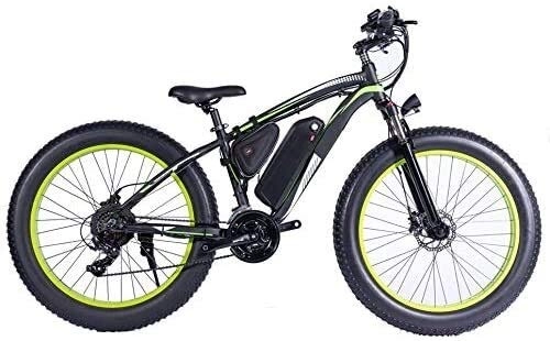 Electric Bike : Qinmo Electric bicycle, 1000W Electric Bicycle, 26" Mountain Bike, Fat Tire Ebike, 48V 13AH Lithium Ion Battery Suspension Fork MTB (Color : Black)