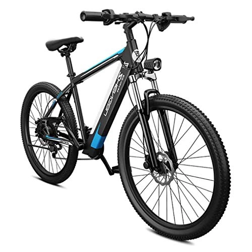 Electric Bike : Qinmo Electric bicycle, 26" Ebikes for Adults Electric 27-Speed Mountain Bicycle 400W 48V Removable Lithium-Ion Battery, Dual Disc Brake, Comfortable Seat(Blue)
