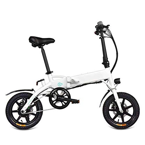 Electric Bike : Qinmo Electric bicycle, E-Bike Foldable Electric Mountain Bikes for Adults 250W Motor 36V 7.8Ah Lithium-Ion Battery LED Display for Outdoor Cycling Travel City Commuting(White)