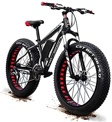 Electric Bike : QIQIZHANG Electric Bike Electric Mountain Aluminum E-Bike 26 inch 4” Tires 250W 25km / h Adults Ebike Suspension Fork with 48V 18Ah Removable Battery 21 Speed Disc Brake Shifting Built for Trail Riding