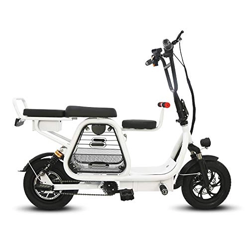 Electric Bike : QLHQWE 12-inch folding electric bicycle with pet basket electric bike battery detachable travel ebike Adult 2-wheel battery scooter