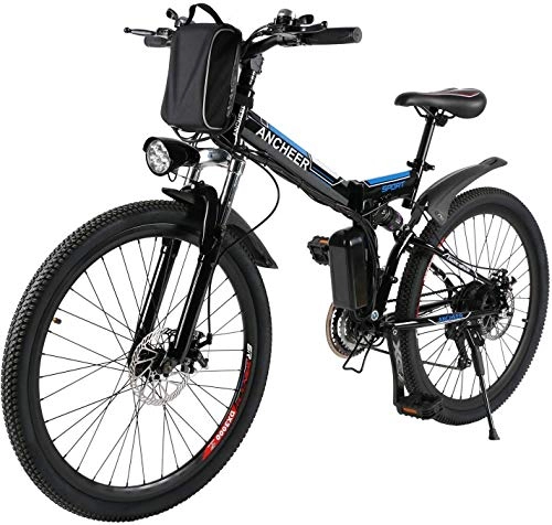 Electric Bike : QLHQWE Upgraded Electric Mountain Bike, 250W 26'' Electric Bicycle with Removable 36V 8AH / 12.5 AH Lithium-Ion Battery for Adults, 21 Speed Shifter