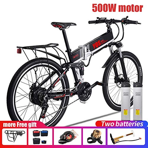 Electric Bike : Qnlly Electric Bike 350W / 500W 110KM 21 Speed battery ebike electric 26inch Off Eoad Electric Bicycle Bicicleta, 500W2Batteries