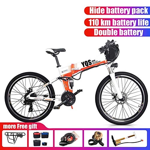 Electric Bike : Qnlly Electric Bike High Speed 110KM Built-in Lithium Battery Ebike 26inch Off Road Electric Mountain Bike Full Suspension