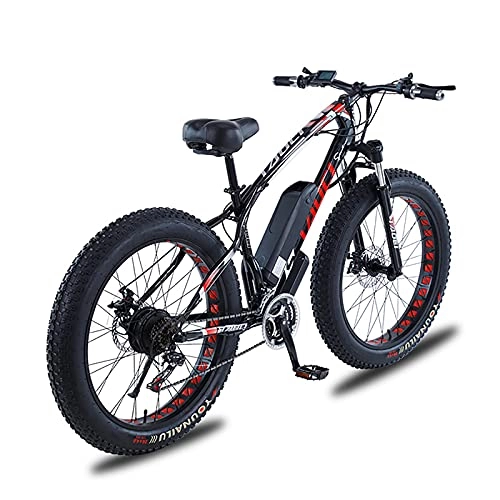 Electric Bike : QQLK 26" Electric Mountain Bike 350W E-Bike for Adults, LCD Dashboard, Throttle & Pedal Assist, Removable 8 / 10 / 13Ah Lithium-Ion Battery, Black, 36V8AH