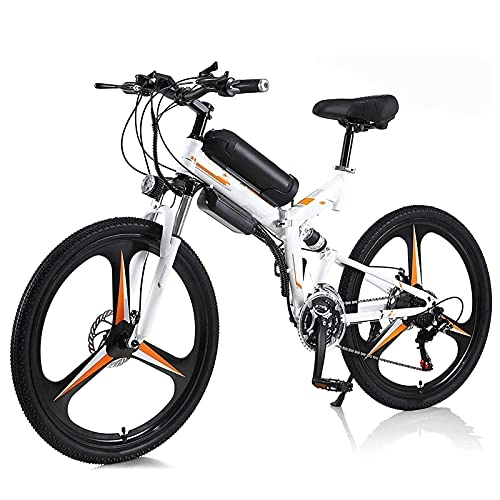 Electric Bike : QTQZ Multi-purpose Unisex Adult Electric Bike 350W Folding Bike 36V 10A Lithium-Ion Battery Mountain E-Bike 21-Speed Transmission System 3 Riding Modes for Outdoor Cycling Travel Work Out Black