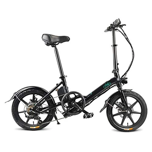 Electric Bike : QueenHome 16 Inch Folding E-bike, Compact Electric Mountain Bike, For FIIDO D3s Citybike Commuter Bike With 36V 7.8Ah Lithium Battery, With Mechanical Disc Brake