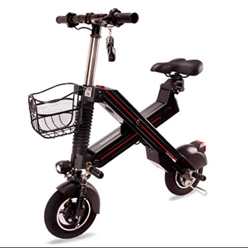 Electric Bike : Quino Electric Bike Foldable for Adults, Mini Mobility Scooter Lightweight Bikes with 36V Large Capacity Lithium Battery, City Bicyle 30km / 50km / 90km Endurance 500W Black-15a