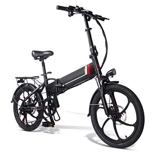 Electric Bike : Quino Electric Bike for Adult Foldable with Removable Lithium-Ion Battery 480V 350W, Electric Bicycle 7 Speed Gear, Three Working Modes Lightweight Aluminum Black / White Black