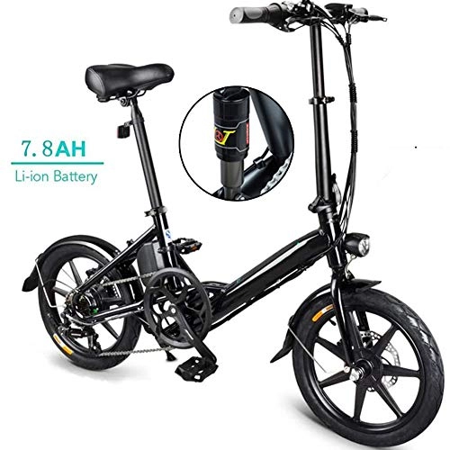 Electric Bike : QYL Electric Bike, Folding Pedal Assist E-Bike 7.8AH 36V Battery with Shockproof Tire Dual-Disc, for Men Teenagers City Commuting