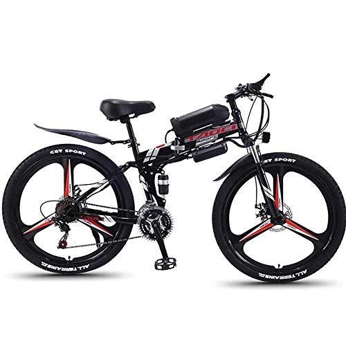 Electric Bike : QYL Electric Mountain Bike, 26 Inch Electric Bicycle - 350W Brushless Motor -36V Power-Grade Lithium Battery-High Carbon Steel Folding Frame - Suitable for Mountain And Road, Black