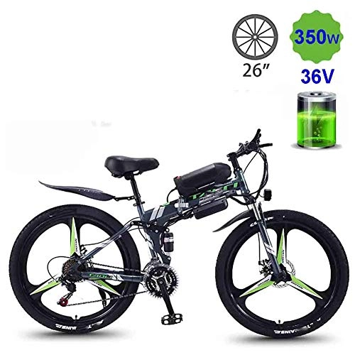 Electric Bike : QYL Folding Electric Bikes for Adults, Magnesium Alloy Ebikes Bicycles All Terrain 350W 6V 8 / 10 / 13AH Commute Ebike for Mens, A, 13ah
