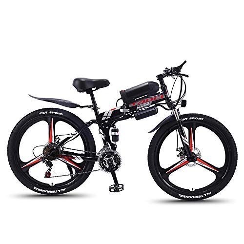 Electric Bike : QYL Folding Electric Bikes for Adults, Magnesium Alloy Ebikes Bicycles All Terrain 350W 6V 8 / 10 / 13AH Commute Ebike for Mens, C, 10ah