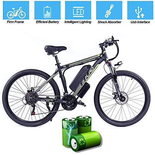 Electric Bike : QYL Upgraded Electric Mountain Bike, 48V / 10Ah Lithium-Ion Battery Removable Aluminum Alloy Pedal for Outdoor Cycling Travel Work Out, A