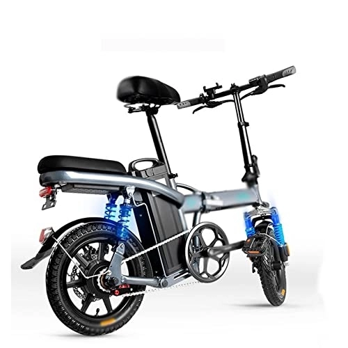 Electric Bike : QYTECddzxc Adult Electric Bicycles Electric Bicycle Folding Lithium Battery Long Endurance Small Power Driving Shock Absorption (Color : White)