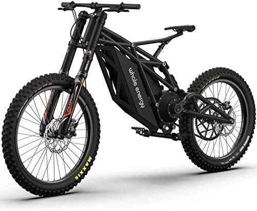 Electric Bike : QZ Adult Electric Mountain Bike, All-Terrain Off-Road Snow Electric Motorcycle, Equipped with 48v20AH x -21700 Li-Battery Innovation Cruiser Bicycle (Color : Black)